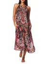 La Moda Clothing Women's Print Cover Up Dress In Vivid Blood