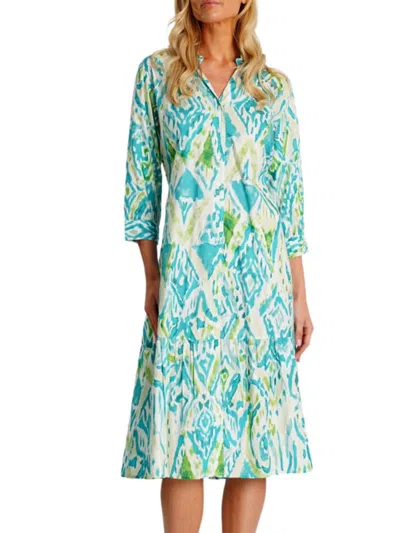 La Moda Clothing Women's Printed Cotton Cover-up Maxi Dress