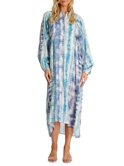 La Moda Clothing Women's Tie-dye Cover-up Maxi Dress