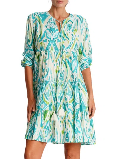La Moda Clothing Women's Tiered Printed Cover-up Minidress