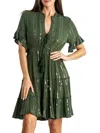 La Moda Clothing Women's Tiered Sequin Cover-up Minidress