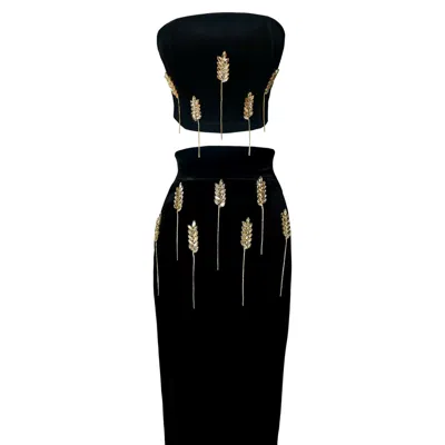 La Musa Women's Black / Gold Gold Kolos Set