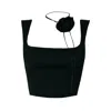 La Musa Women's Black Poker Corset In Black