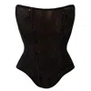LA MUSA WOMEN'S BLACK STARDUST LACE CORSET