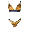 LA MUSA WOMEN'S GOLD / BLUE GUSTAV KLIMT LINGERIE SET
