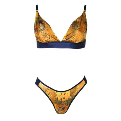 La Musa Gustav Klimt Lingerie Set In Gold