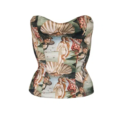 La Musa Venus Full Corset In Green/blue/brown