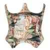 La Musa Women's Neutrals / Green / Brown Venus Corset In Green/brown