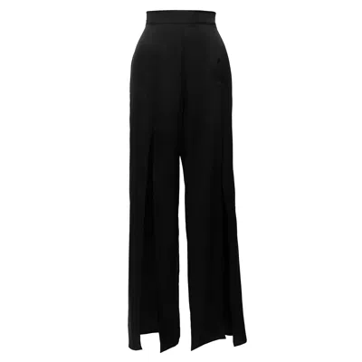 La Musa Women's Silk Step Pants Black