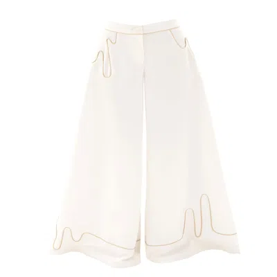 La Musa Women's White Heartbeat Pants