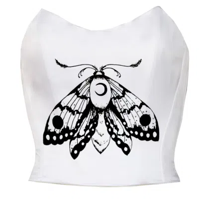 La Musa Women's White Moon Butterfly Corset