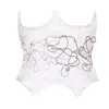 La Musa Women's White Pearl Corset In White