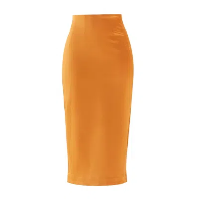 La Musa Women's Yellow Apricot Pencil Skirt