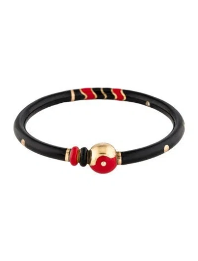 Pre-owned La Nouvelle Bague Enamel Bangle Bracelet, 7.75" In Multi