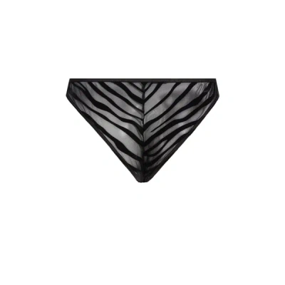 La Nouvelle Tanga À Motifs Transparent In Black