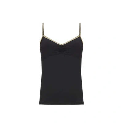 La Nouvelle Spaghetti-strap Top In Black