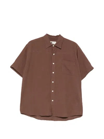 La Paz Short-sleeve Button-down Shirt In Brown