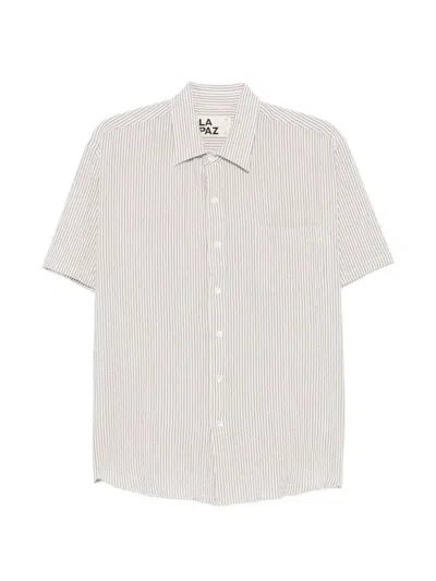 La Paz Stripe-print Seersucker Shirt In White