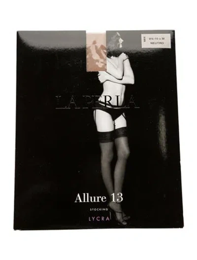 Pre-owned La Perla Allure 13 Stocking In Neutral