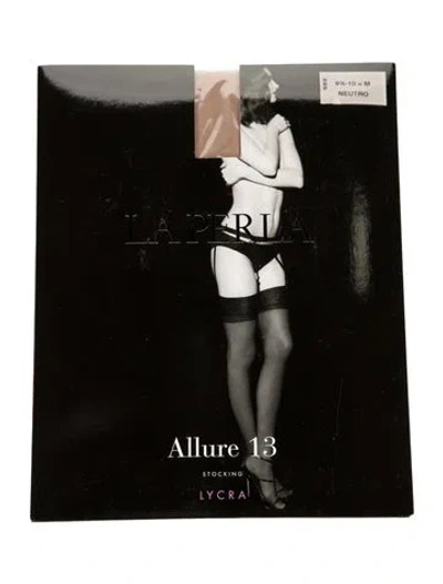 Pre-owned La Perla Allure 13 Stocking W/tags In Neutral