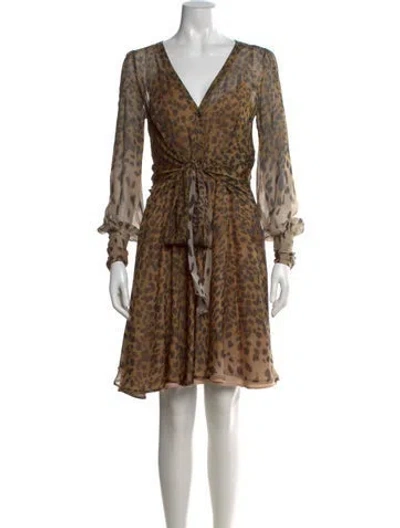 Pre-owned La Perla Animal Print Mini Dress In Brown