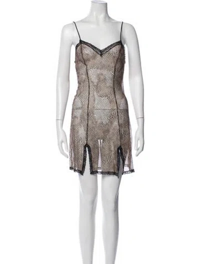Pre-owned La Perla Animal Print Nightgown In Neutrals
