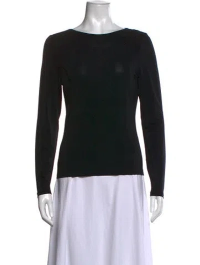 Pre-owned La Perla Bateau Neckline Long Sleeve Top In Black