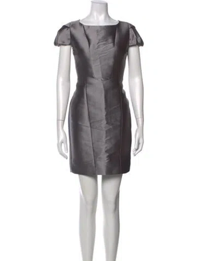Pre-owned La Perla Bateau Neckline Mini Dress In Silver
