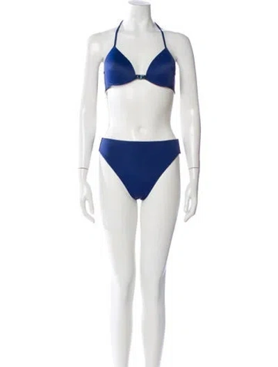 Pre-owned La Perla Beaded Accents Bikini In Blue