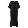 La Perla Black Long Silk Robe With Macram In ["black"]