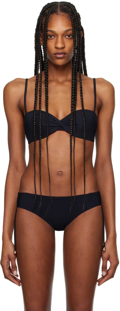 La Perla Black Padded Bikini Top In 001 - Black