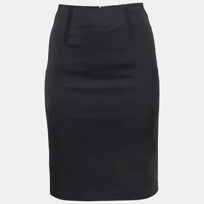Pre-owned La Perla Black Wool Blend Pencil Skirt Xs