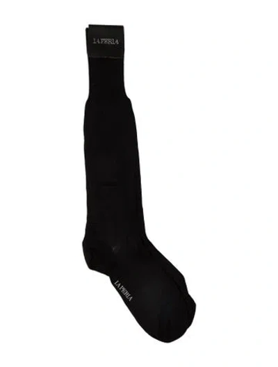 Pre-owned La Perla Branded Socks W/tags In Black
