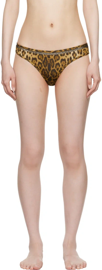 La Perla Brown & Black Spirito Libero Bikini Bottom In 258 - Dark Beige
