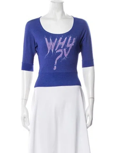Pre-owned La Perla Cashmere Graphic Print Top In Blue