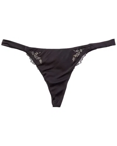 La Perla Cherry Blossom Silk-blend G-string In Black