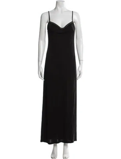 Pre-owned La Perla Cowl Neck Long Dress W/ Tags In Black
