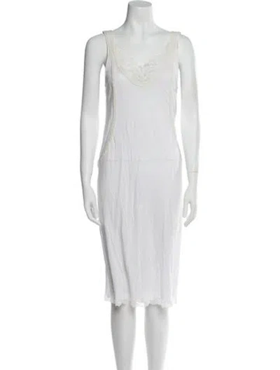 Pre-owned La Perla Cowl Neck Midi Length Dress In Neutral