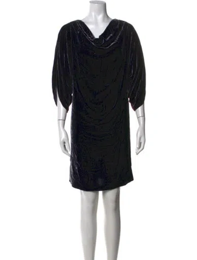 Pre-owned La Perla Cowl Neck Mini Dress In Grey