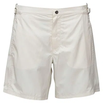 Pre-owned La Perla Cream Nylon Silver Buckle Waist Mesh Lined Safari Shorts S In White