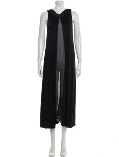 Pre-owned La Perla Crew Neck Long Dress In Black
