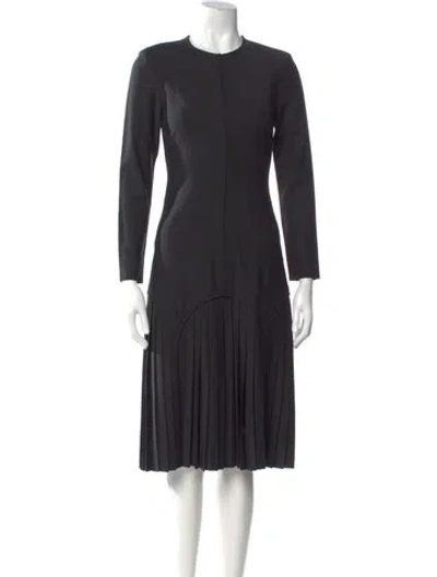 Pre-owned La Perla Crew Neck Midi Length Dress In Black