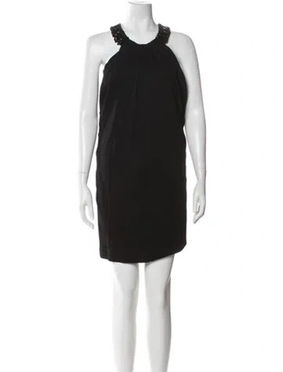 Pre-owned La Perla Crew Neck Mini Dress In Black