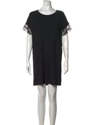 Pre-owned La Perla Crew Neck Mini Dress In Black
