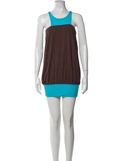 Pre-owned La Perla Crew Neck Mini Dress In Neutrals