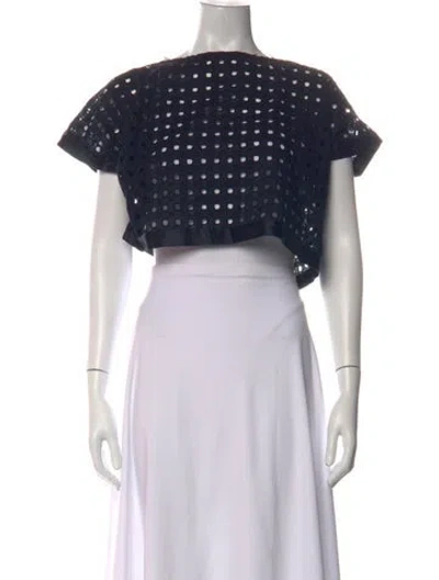 Pre-owned La Perla Crew Neck Short Sleeve Crop Top In White
