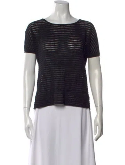 Pre-owned La Perla Crew Neck Short Sleeve Top W/ Tags In Black