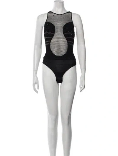 Pre-owned La Perla Crew Neck Sleeveless Bodysuit In Black