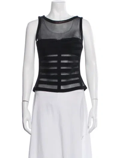 Pre-owned La Perla Crew Neck Sleeveless Top In Black