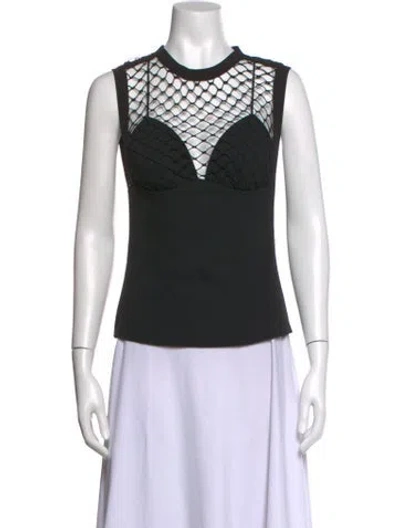 Pre-owned La Perla Crew Neck Sleeveless Top In Black